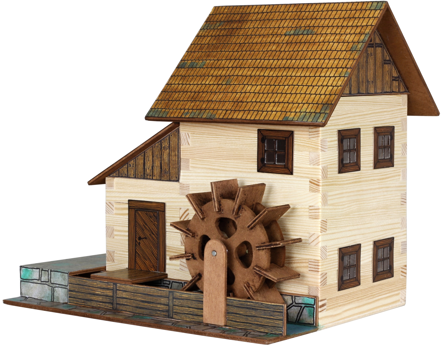 Walachia Modellbau-Set historische Wassermühle Holzmodellbau
