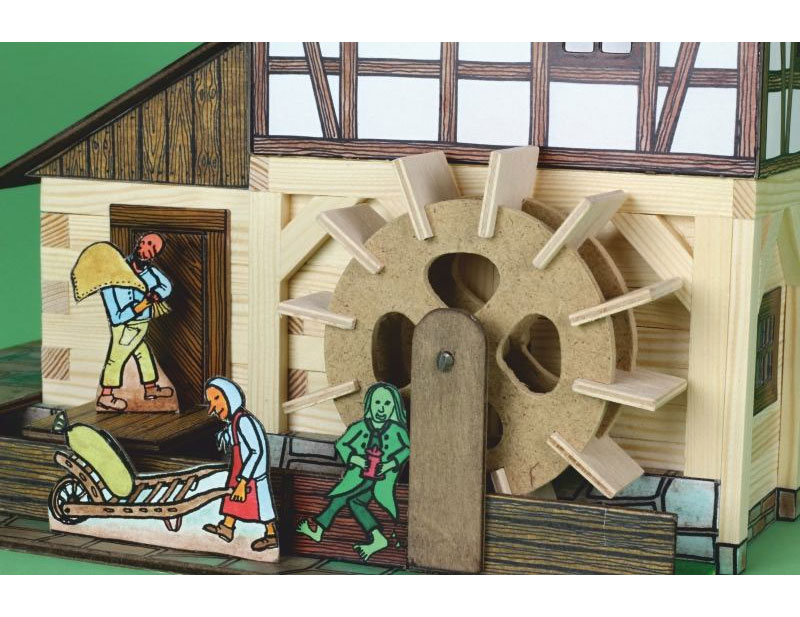 Walachia Modellbau-Set Fachwerk Wassermühle Holzmodellbau